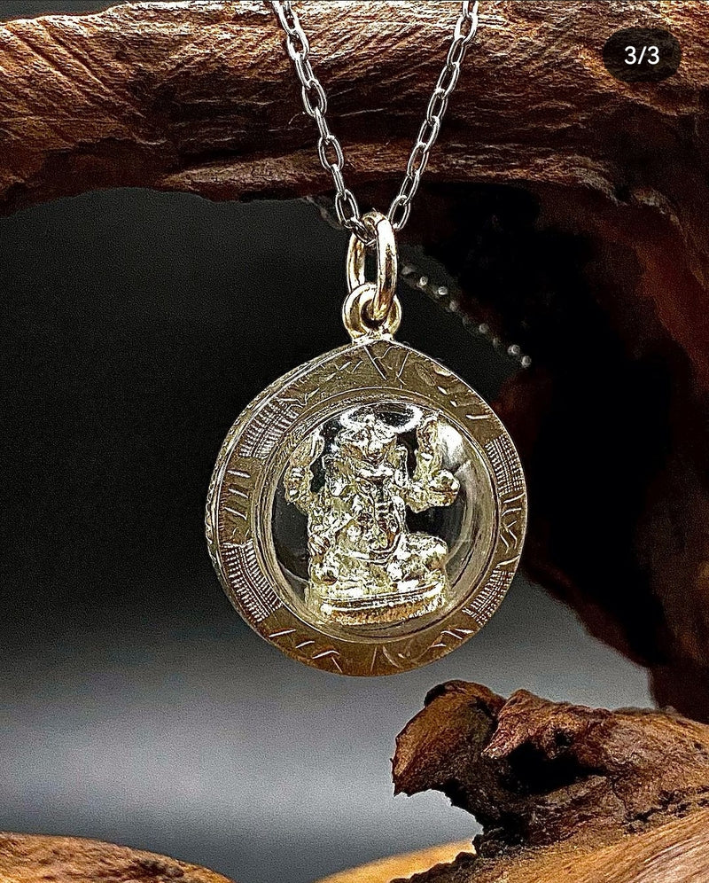 Shree Ganesha Amulet Pendant(Set in Silver)
