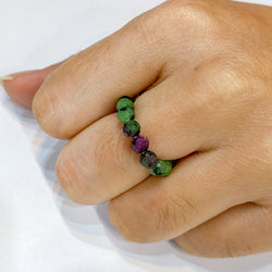 Ruby Zoisite 4mm Faceted Ring