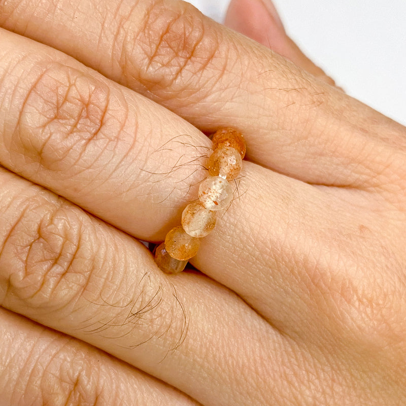 Sunstone 4mm Faceted Ring