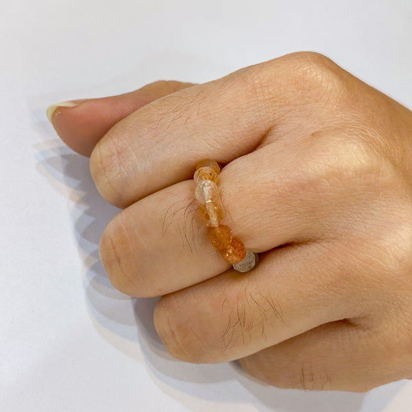Sunstone 4mm Faceted Ring