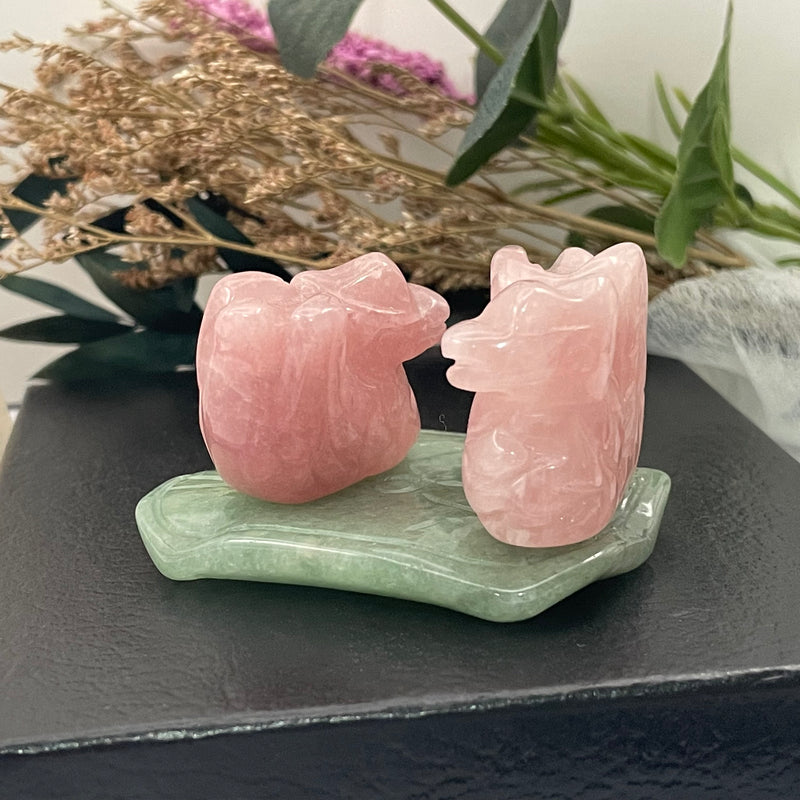 Rose Quartz Mandarin Duck 5D Healing Crystals