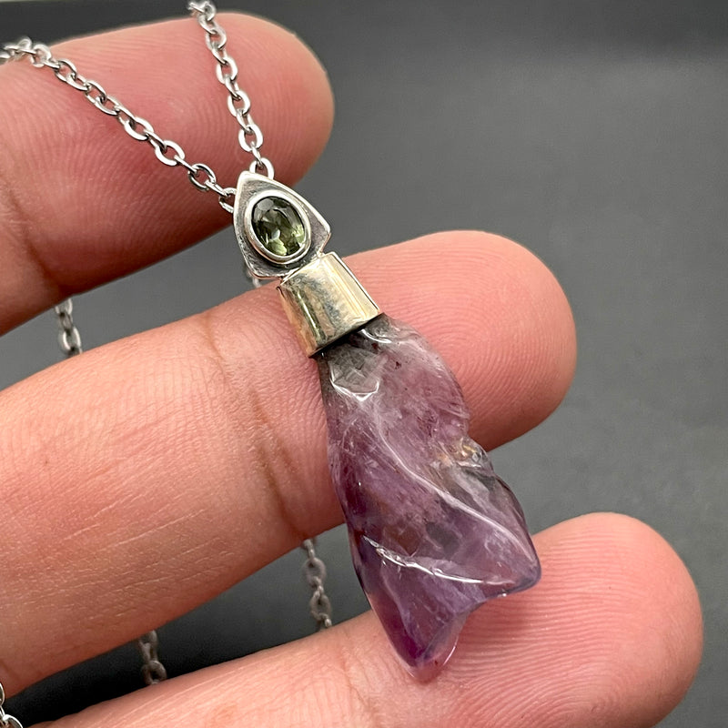 Super 7 Melody Stone X Moldavite Pendant