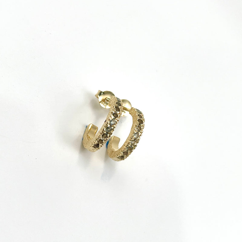 Moldavite Earrings 18k Gold Vermeil