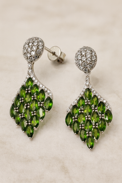Diopside Drop Earrings