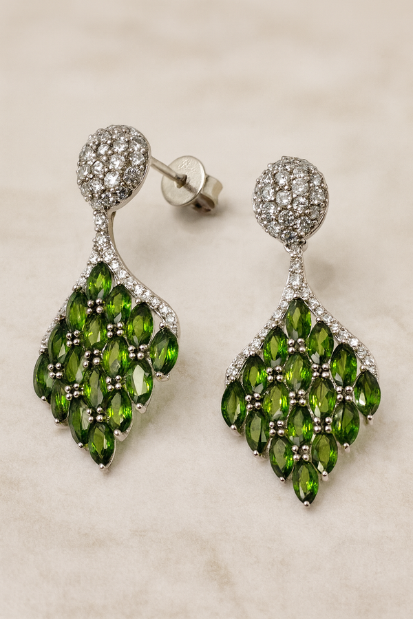 Diopside Drop Earrings