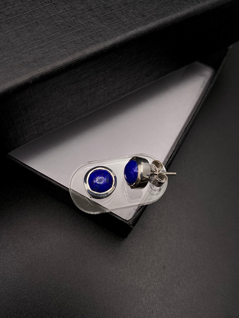 Lapis Lazuli 8mm Round Earrings