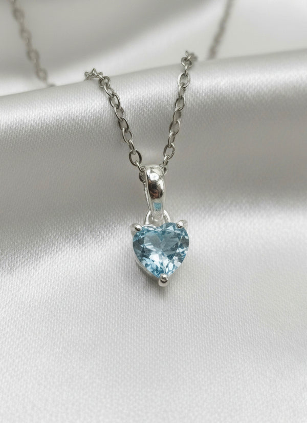 Blue Topaz Heart Pendant