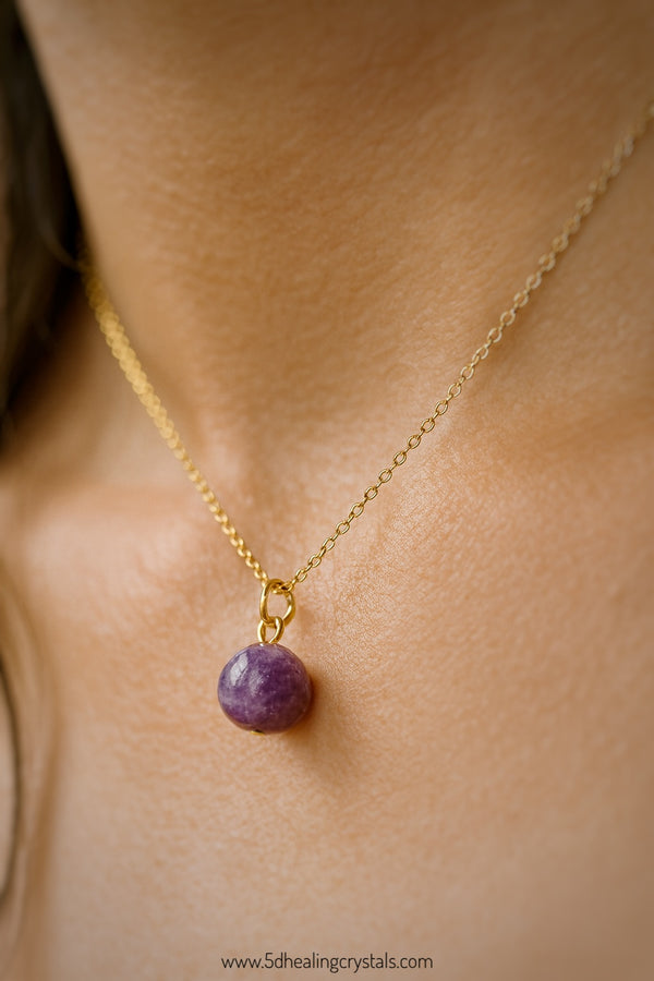 Lepidolite Sphere Pendant