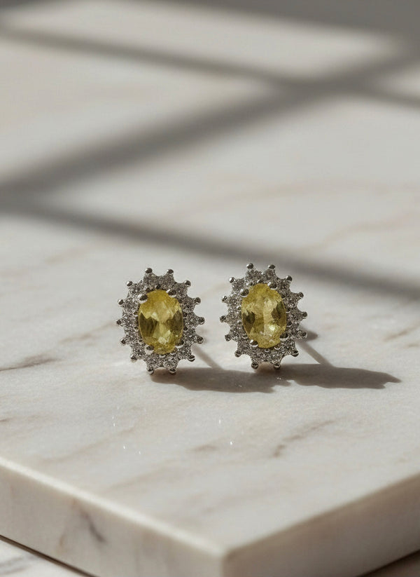 Yellow Sapphire Stud Earrings