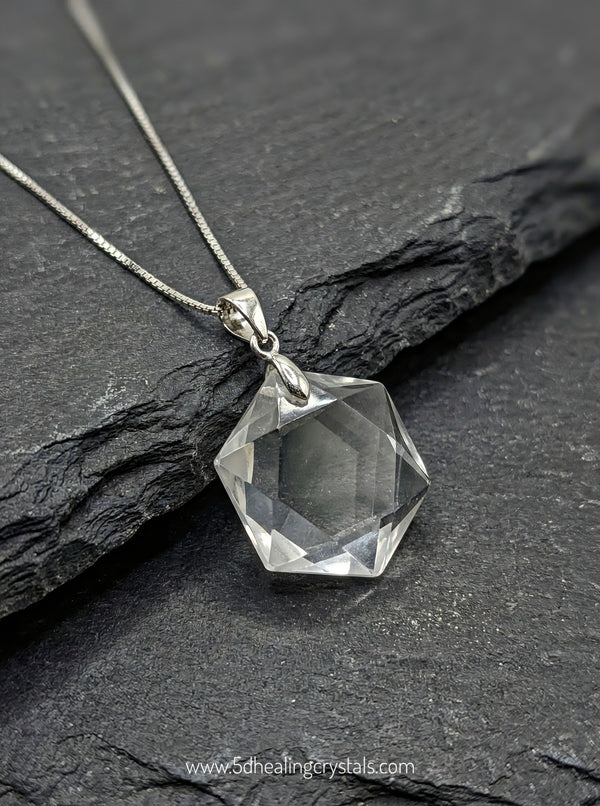 Clear Quartz Star of David Pendant