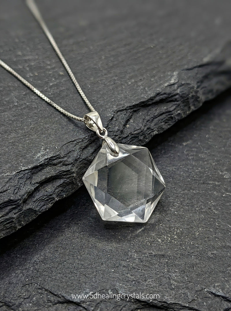Clear Quartz Star of David Pendant