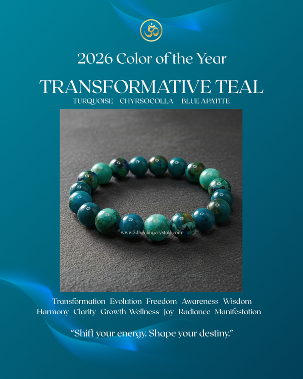 Transformative Teal Lucky Color Bracelet 2026
(Turquoise, Chrysocolla & Blue Apatite)