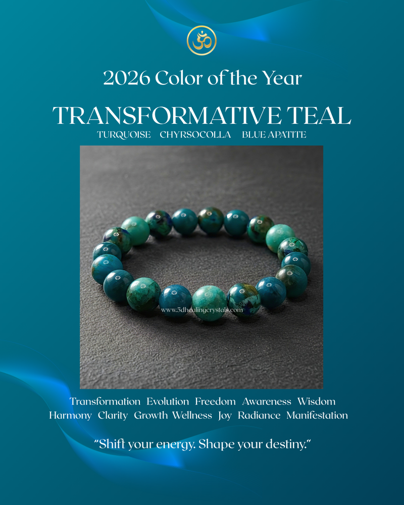 Transformative Teal Lucky Color Bracelet 2026
(Turquoise, Chrysocolla & Blue Apatite)