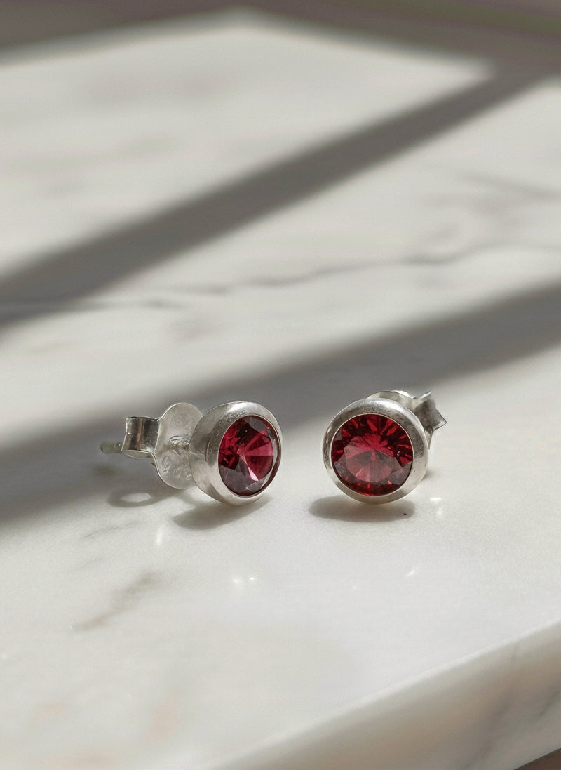Garnet Stud Earrings