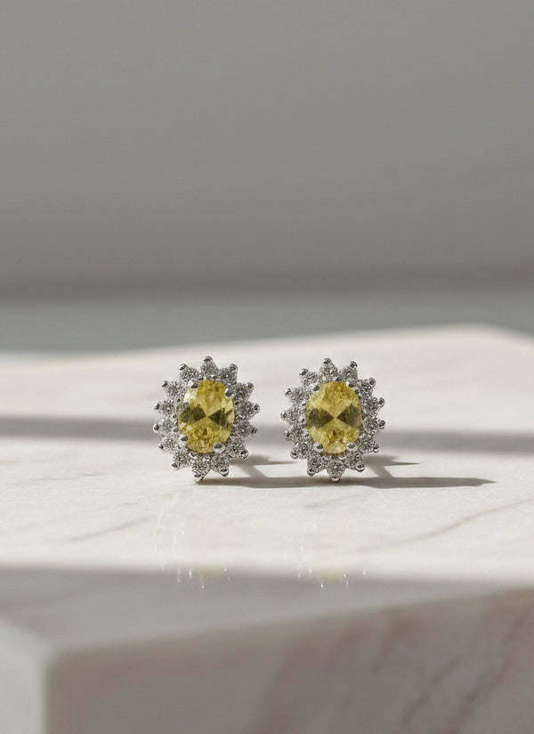 Yellow Sapphire Stud Earrings