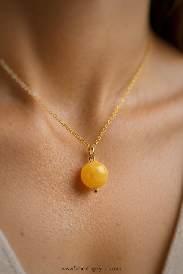 Yellow Calcite Sphere Pendant