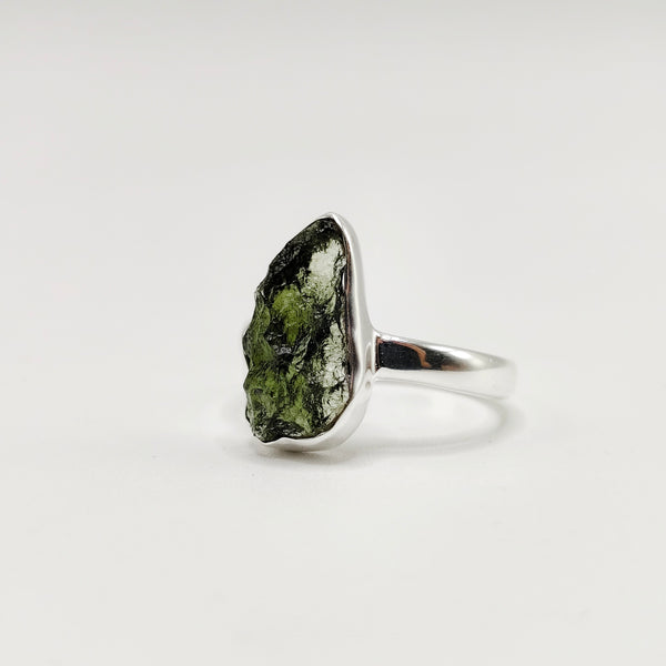 Raw Moldavite Ring (Size 7)