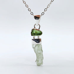 Green Tourmaline x Moldavite Pendant
