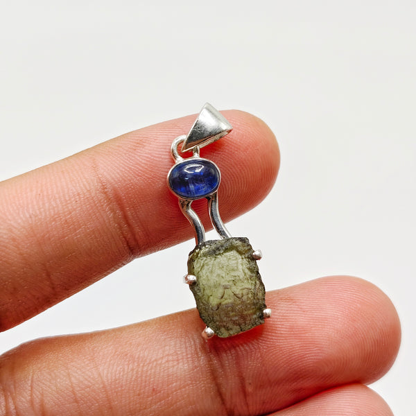 Moldavite x Blue Kyanite Pendant 01