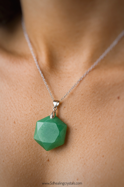 Green Aventurine Star of David Pendant
