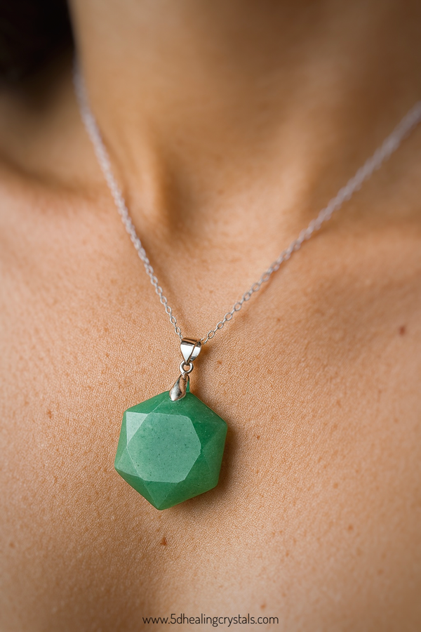 Green Aventurine Star of David Pendant