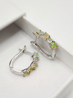 Ethiopian Opal English Lock Earrings