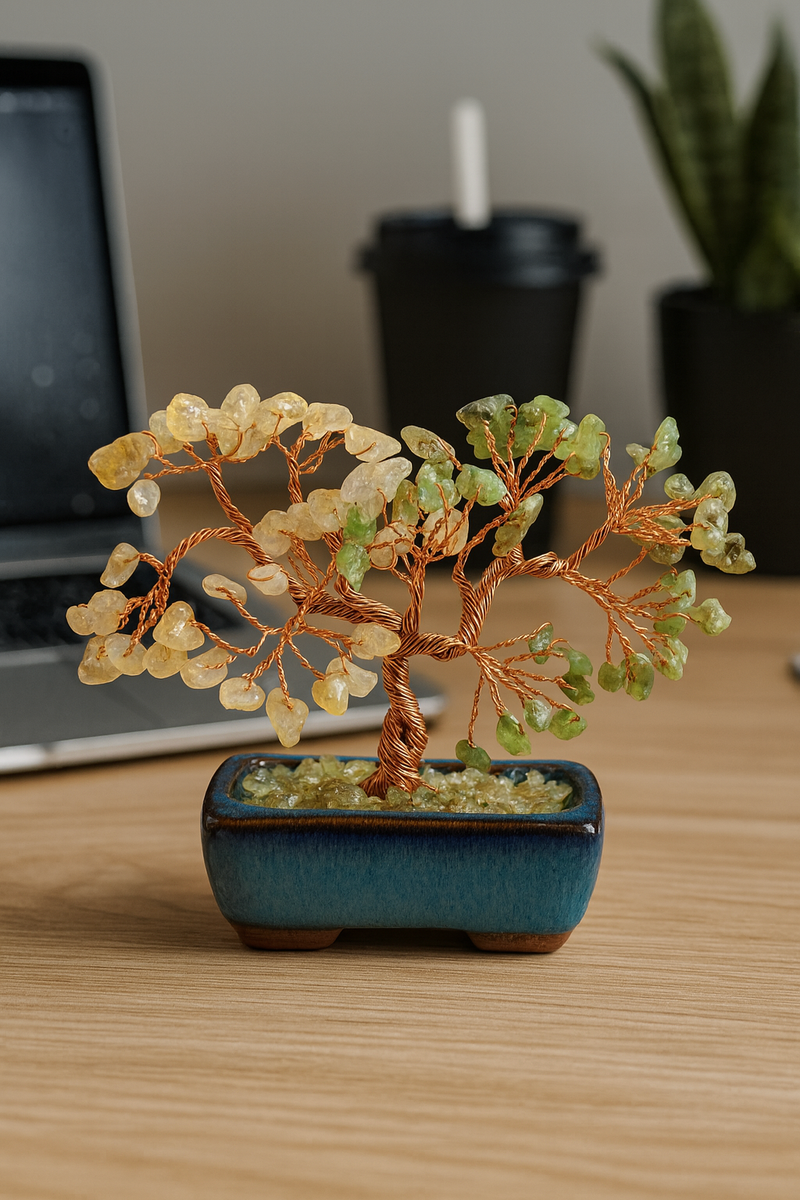 Peridot and Citrine Mini Tree