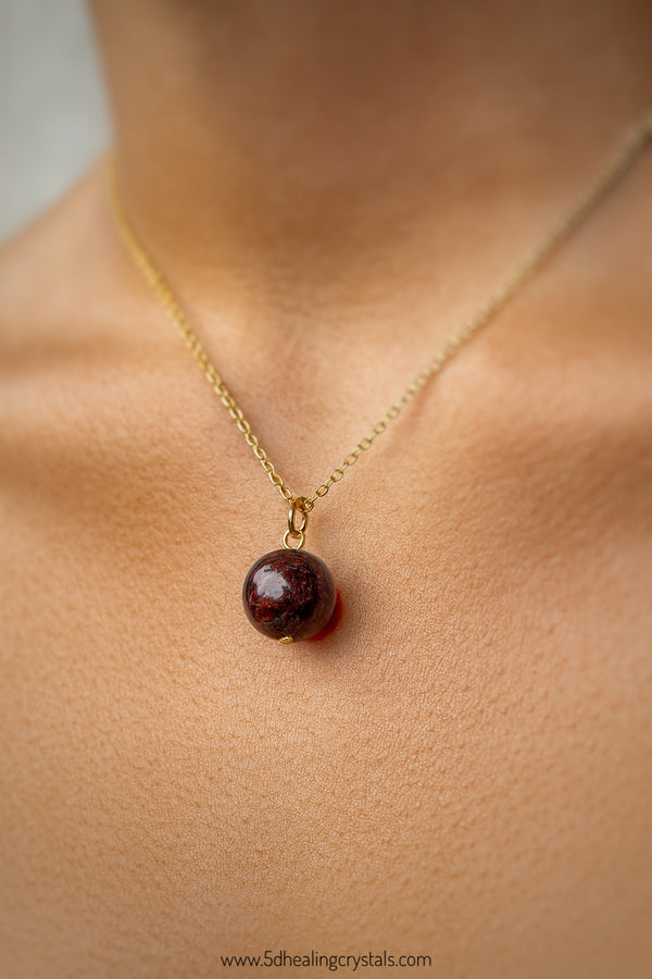 Garnet Sphere Pendant