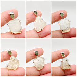 Moldavite x Libyan Desert Glass Tektite Pendants