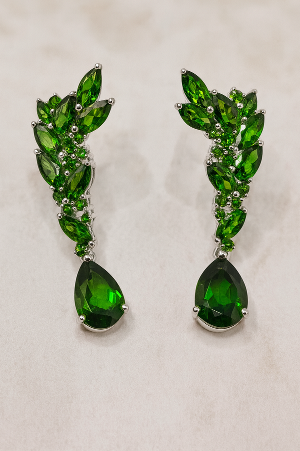 Diopside Drop Earrings