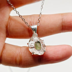 Cosmic Duo Pendant (Herkimer Diamond Quartz x Moldavite)