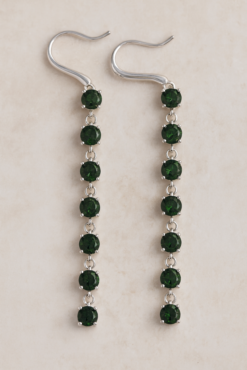 Diopside Drop Earrings