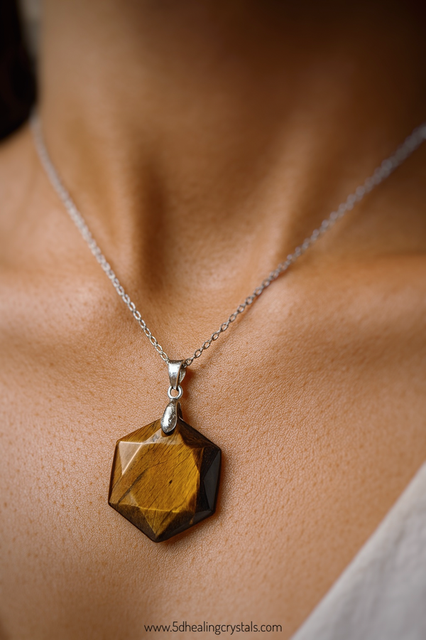 Tiger’s Eye Star of David Pendant