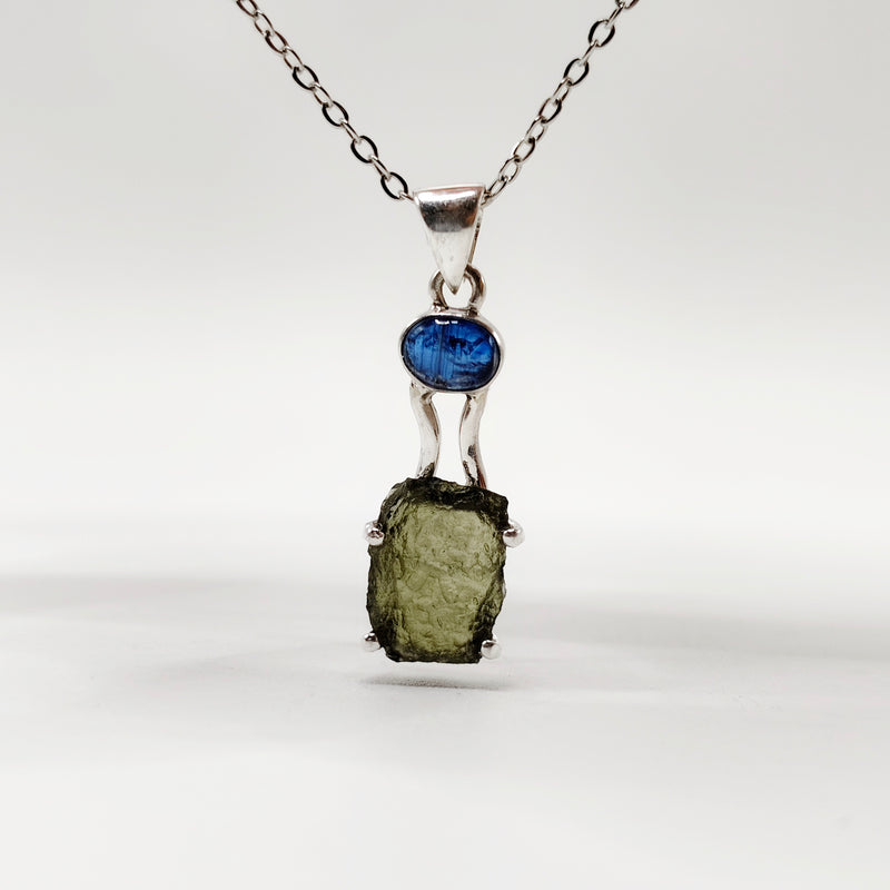Moldavite x Blue Kyanite Pendant 01