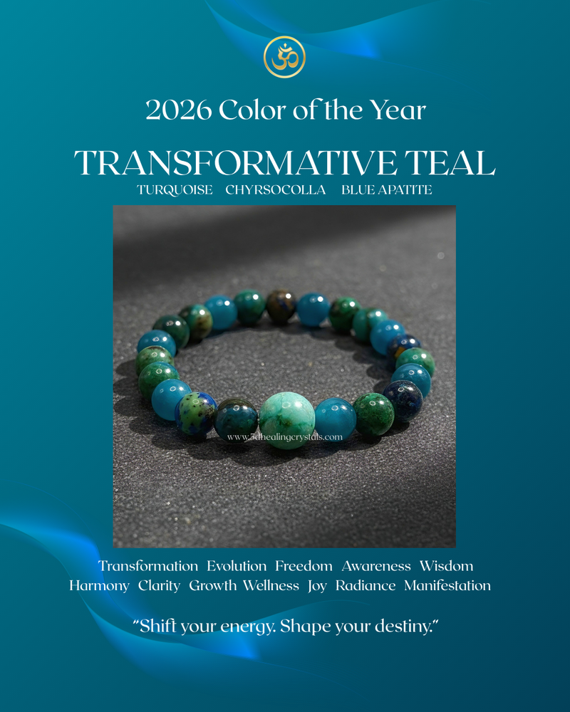 Transformative Teal Lucky Color Bracelet 2026
(Turquoise, Chrysocolla & Blue Apatite)
