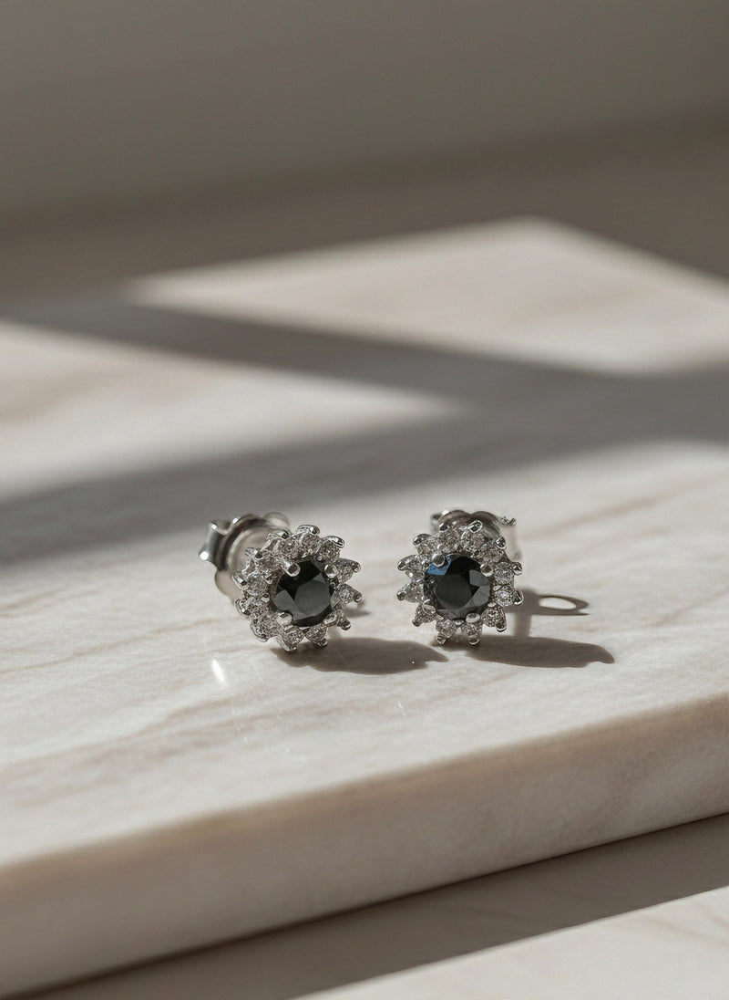 Black Diamond “Diamante Negra” Stud Earrings