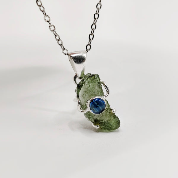 Moldavite x Blue Kyanite Pendant 02