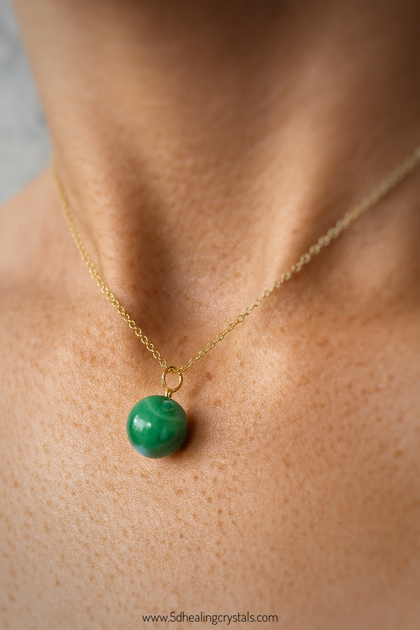 Green Agate Sphere Pendant