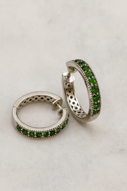 Diopside Hoop Earrings