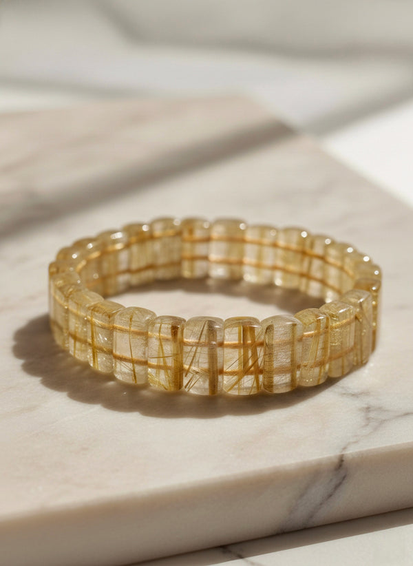 High Quality Soft Bangle Golden Rutilated Quartz