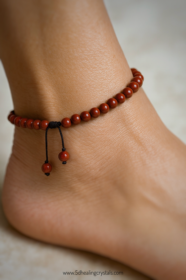 5D Grounding Anklet (Red Jasper)