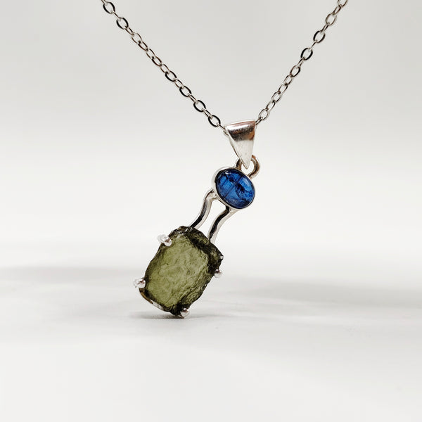 Moldavite x Blue Kyanite Pendant 01