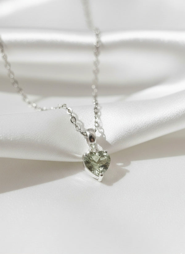 Prasiolite Heart Pendant