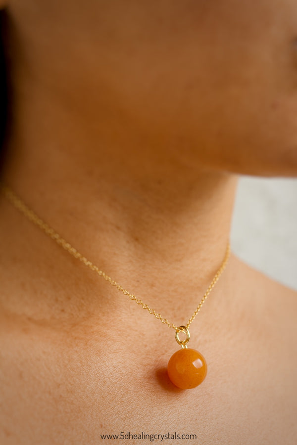 Orange Aventurine Sphere Pendant