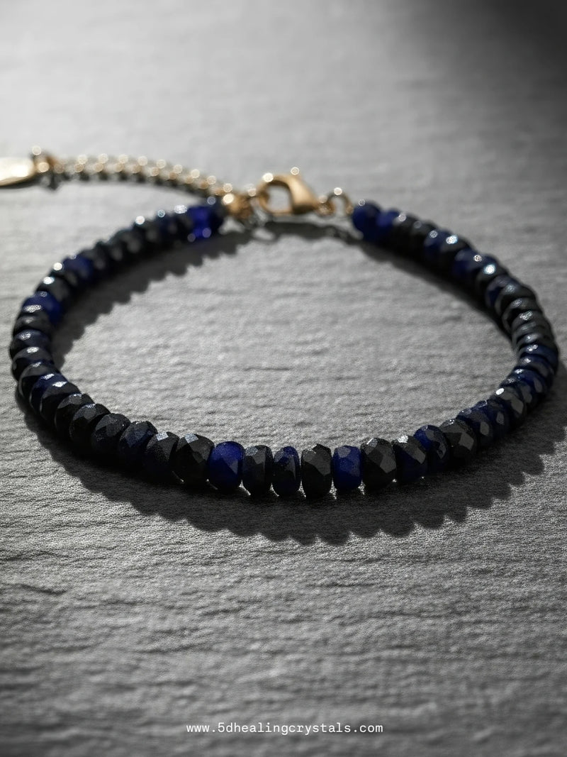 Dark Blue Sapphire Bracelet 4mm
