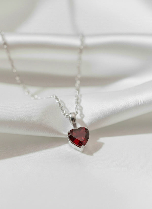 Garnet Heart Pendant