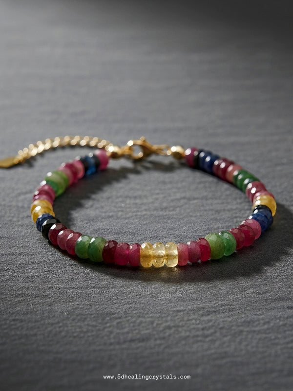 Sapphire, Ruby & Emerald Bracelet 3mm - 4mm