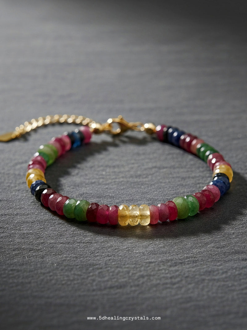 Sapphire, Ruby & Emerald Bracelet 3mm - 4mm