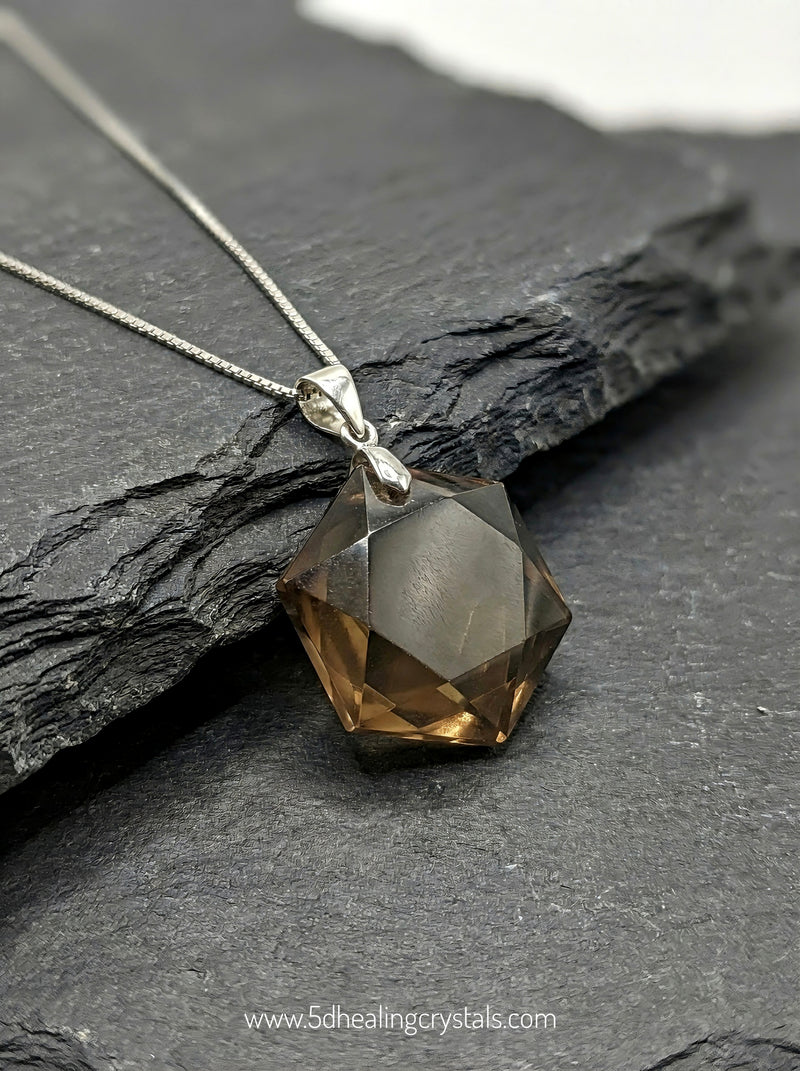 Smoky Quartz Star of David Pendant