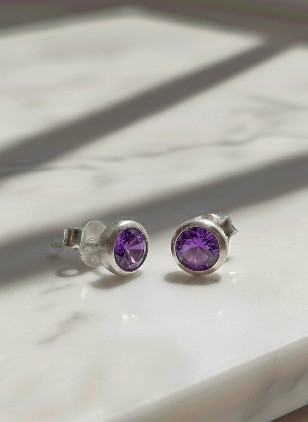 Amethyst Stud Earrings